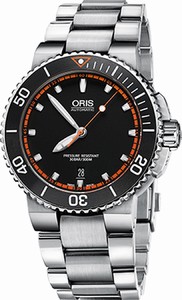 Oris Black Dial Stainless Steel Band Watch #73376534128MB (Men Watch)