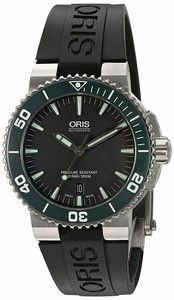 Oris Automatic Date Ceramic Bezel Black Rubber Watch # 73376534137RS (Men Watch)