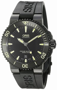 Oris Automatic Date Ceramic Bezel Black Rubber Watch # 73376534722RS (Men Watch)