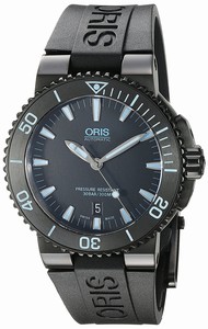 Oris Automatic Date Ceramic Bezel Black Rubber Watch # 73376534725RS (Men Watch)