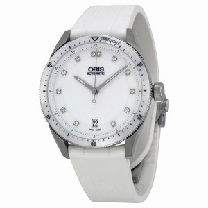 Oris Artic GT Date Automatic Diamonds Dial White Rubber Watch# 73376714191RS (Women Watch)