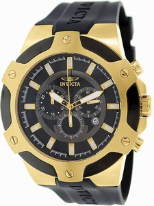 Invicta Black Dial Fixed Gold-tone Band Watch #7343 (Men Watch)