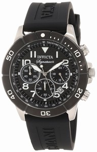 Invicta Signature Quartz Chronograph Date Black Polyurethane Watch # 7348 (Men Watch)
