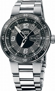 Oris Self Winding Automatic Polished With Brushed Stainless Steel Black Dial Polished With Brushed Stainless Steel Band Watch #73576134164MB (Men Watch)