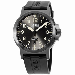 Oris Grey Dial Silicone Band Watch #73576414263RS (Men Watch)