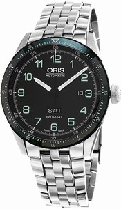 Oris Black Dial Stainless Steel Band Watch #73577064494SET (Men Watch)