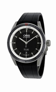 Oris Black Dial Silicone/rubber Watch #735-7662-4154-RS (Men Watch)