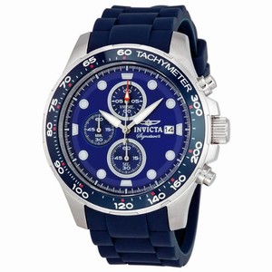 Invicta Blue Dial Fixed Blue Ion-plated With Tachymeter Band Watch #7372 (Men Watch)