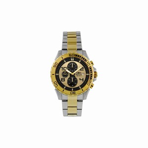 Invicta Gold-tone Dial Uni-directional Rotating Gold-tone Band Watch #7391 (Men Watch)