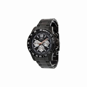 Invicta Black Dial Fixed Black Ion-plated With Tachymeter Band Watch #7412 (Men Watch)