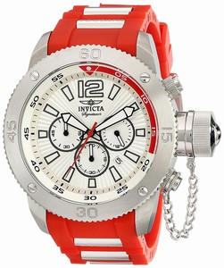 Invicta Signature II Quartz Chronograph Date Red Polyurethane Watch # 7424 (Men Watch)