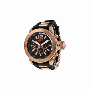 Invicta Black Dial Rose Gold-tone Watch #7428 (Men Watch)