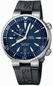 Oris Divers Automatic Blue Dial Small Second Date Black Rubber Watch #74376098555RS (Men Watch)