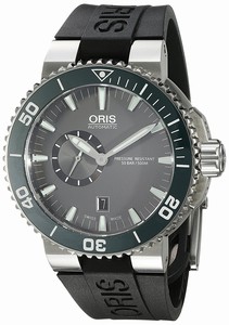 Oris Aquis Automatic Small Second Dial Date Black Rubber Watch # 74376734137RS (Men Watch)