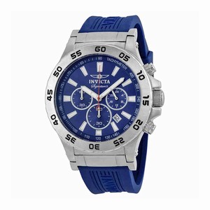 Invicta Blue Dial Fixed Stainless Steel With Tachymeter Markings Band Watch #7443 (Men Watch)