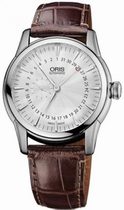 Oris Artelier Small Second Pointer Date Automatic Silver Dial Brown Leather Watch# 74476654051LSFC (Men Watch)
