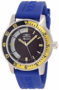 Invicta Signature Quartz Dark Blue Dial Blue Polyurethane Watch # 7461 (Men Watch)