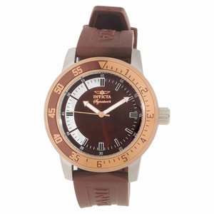 Invicta Brown Dial Fixed Brown And Rose Gold Ion-plated Band Watch #7465 (Men Watch)