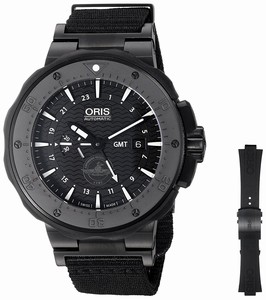 Oris Black Dial Titanium Band Watch # 74777157754SET (Men Watch)