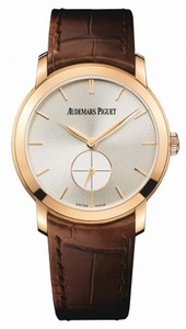 Audemars Piguet Manual Wind 18kt Rose Gold Silver Dial Brown Crocodile Leather Band Watch #77238OR.OO.A088CR.01 (Women Watch)