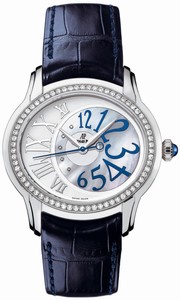 Audemars Piguet Automatic 18kt White Gold Mother Of Pearl Dial Blue Crocodile Leather Band Watch #77301BC.ZZ.D301CR.01 (Women Watch)