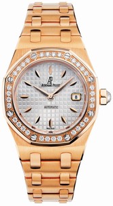 Audemars Piguet Automatic 18kt Rose Gold Silver Dial Brushed & Polished 18kt Rose Gold Band Watch #77321OR.ZZ.1230OR.01 (Women Watch)