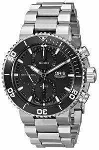 Oris Black Dial Ceramic Band Watch #77476554154MB (Men Watch)