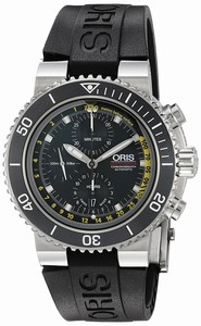 Oris Automatic Chronograph Date Black Rubber Watch # 77477084154RS (Men Watch)
