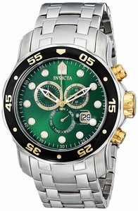 Invicta Green Dial Ion Plated Stainless Steel Watch #80046 (Men Watch)