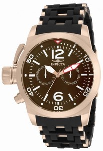 Invicta Brown Dial Rose Gold Plated Stainless Steel Band Watch # 80050 (Men Watch)