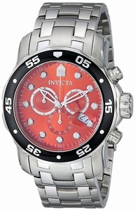 Invicta Orange Dial Chronograph Watch #80056 (Men Watch)