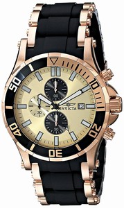 Invicta Sea Spider Quartz Chronograph Date Black Silicone Watch # 80142 (Men Watch)