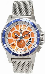 Invicta Swiss Quartz Silver & Orange Watch #80268 (Men Watch)