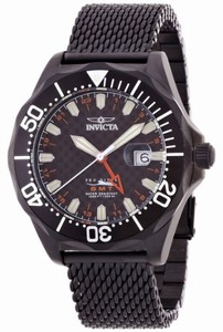 Invicta Swiss Made Quartz Black Carbon Fiber Watch #80296 (Men Watch)