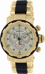 Invicta Champagne Dial Fixed Gold Ion-plated Band Watch #80300 (Men Watch)