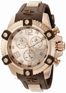 Invicta quartz Chronograph Date Brown Polyurethane Watch # 80364 (Men Watch)