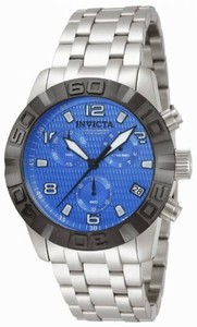 Invicta Blue Textured Dial Stainless Steel Watch #80374 (Men Watch)