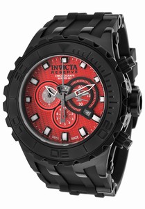 Invicta Subaqua Quartz Chronograph Day Date Red Dial Polyurethane Watch # 80391 (Men Watch)