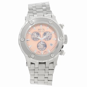 Invicta Rose Dial Fixed Stainless Steel Band Watch #80519 (Men Watch)