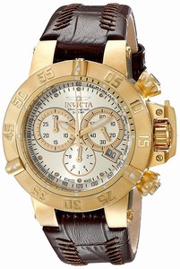 Invicta Subaqua Quartz Chronograph Date Brown Leather Watch # 80536 (Women Watch)