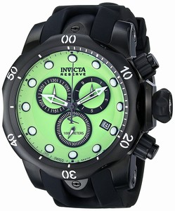 Invicta Venom Quartz Chronograph Date Black Silicone Watch #80576 (Men Watch)