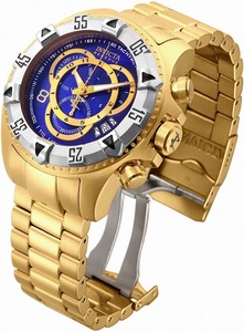 Invicta Blue Dial Silver Tone Band Watch #80622 (Men Watch)