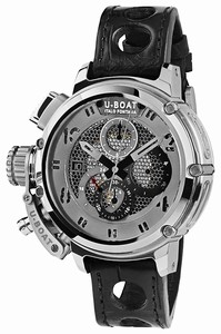 U-Boat Silver Grey Dial Leather Band Watch #8065 (Men Watch)