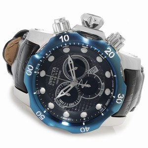 Invicta Venom Quartz Chronograph Date Black Leather Watch # 80700 (Men Watch)