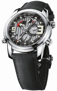 Blancpain L-Evolution Automatic Alarm GMT Black Leather Watch# 8841-1134-53B (Men Watch)