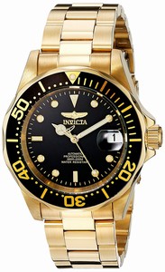 Invicta Black Dial 23k-gold-plated-stainless-steel Band Watch #8929 (Men Watch)