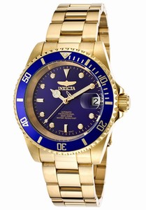Invicta Pro Diver Automatic Analog Date Blue Dial Gold Tone Stainless Steel Watch # 8930OB (Men Watch)