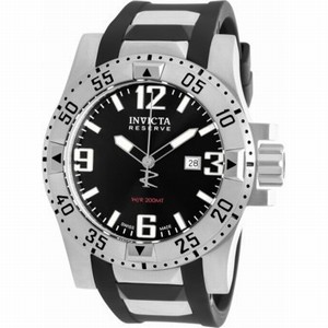 Invicta Black Dial Rubber Watch #90056 (Men Watch)