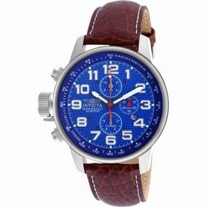 Invicta Blue Dial Leather Watch #90066 (Men Watch)