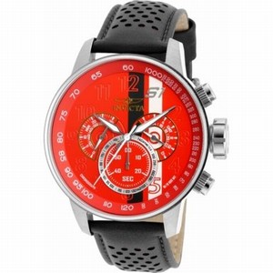 Invicta Red Dial Leather Watch #90105 (Men Watch)